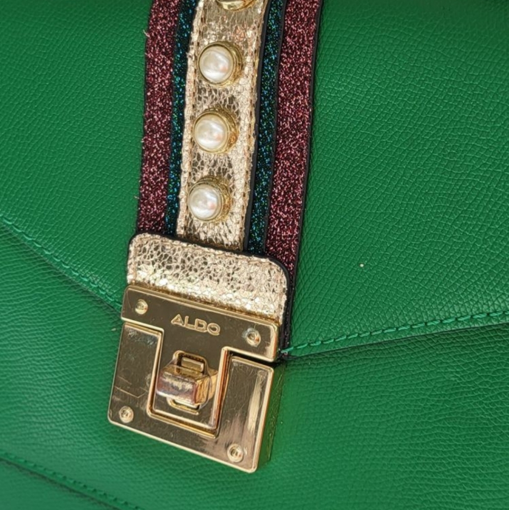 🦚 AVAILABLE IN BUNDLE!/ Green, purple and Gold Shoulder bag or Handbag from A - Picture 3 of 14